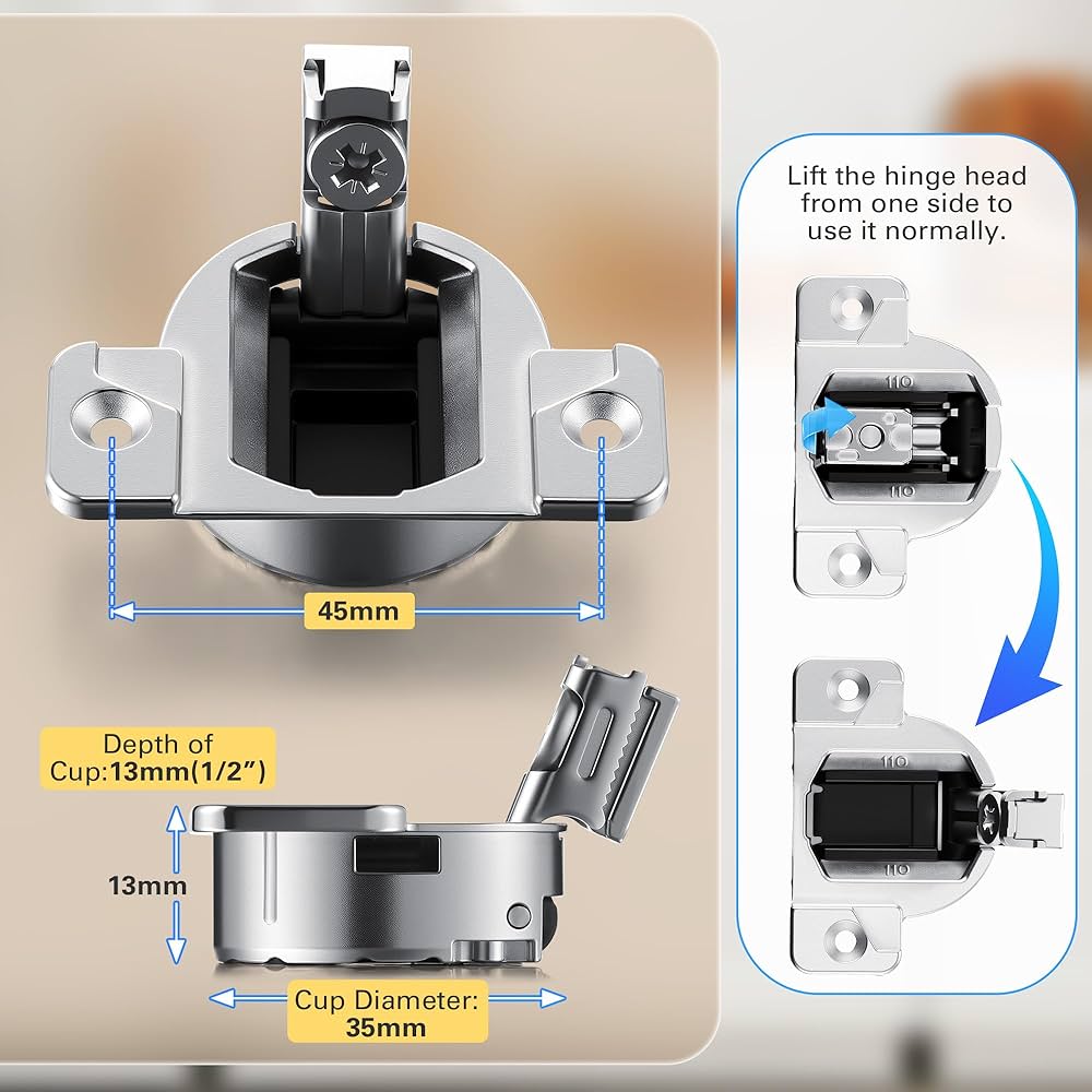 Yaomiao 8 Pack Replacement Hinges Compatible with 110